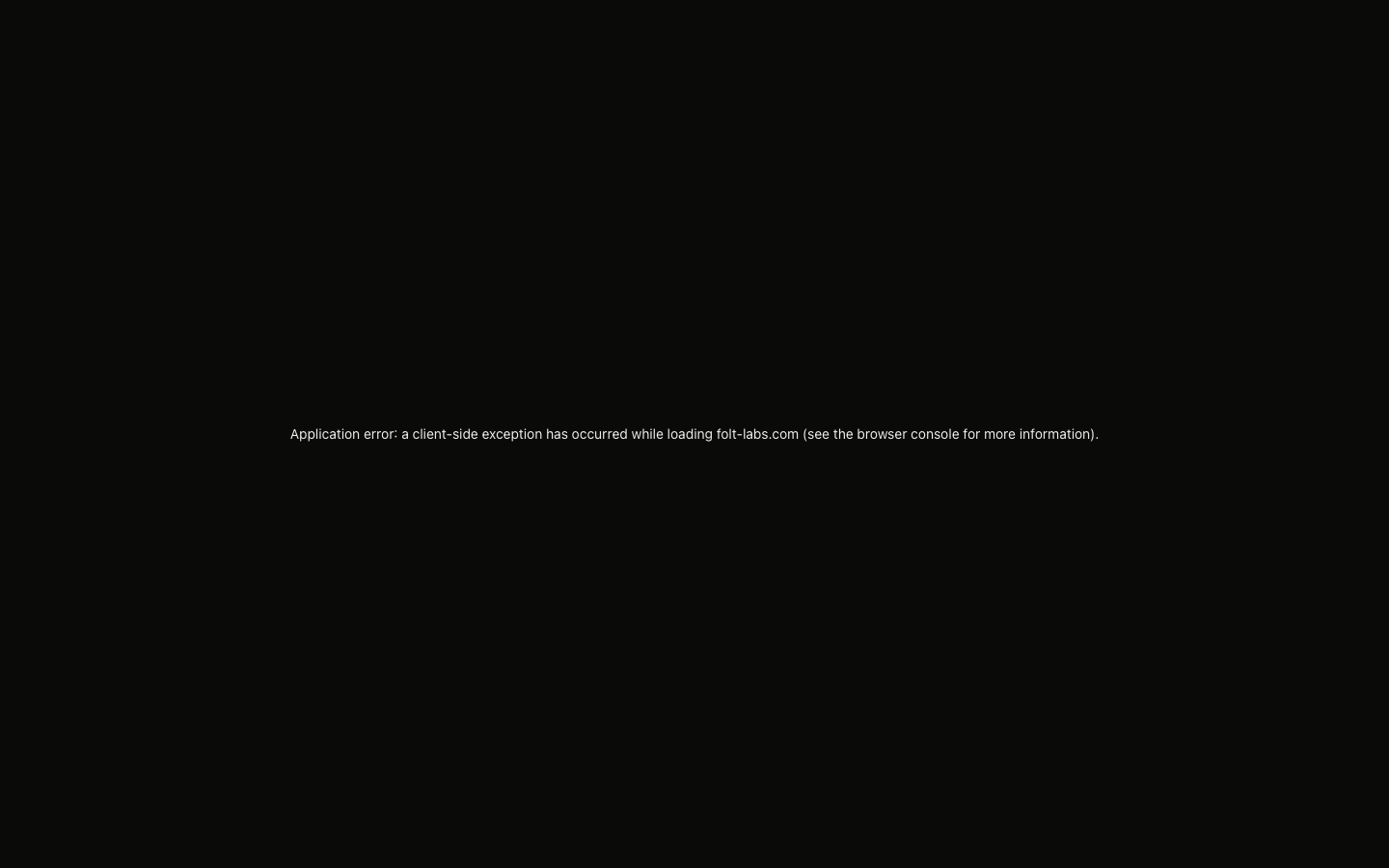 Черен екран Application error на folt-labs.com без WebGL